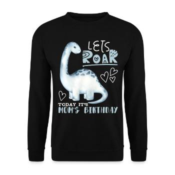 Dinosaur Mama-Mother, Happy Birthday - Unisex Sweatshirt - black - Front - Alina (178cm) & Michal (187cm)