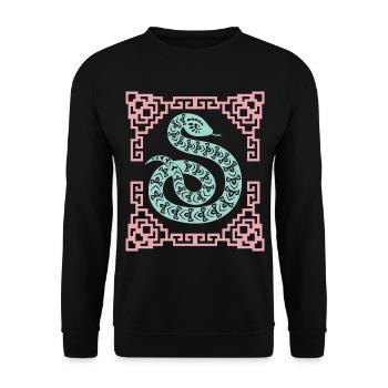 Year of the Serpent, Chinese Horoscope China - Unisex Sweatshirt - black - Front - Alina (178cm) & Michal (187cm)