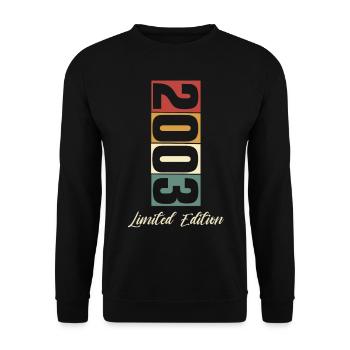20th birthday 2003 Born 20 years - Unisex Sweatshirt - black - Front - Alina (178cm) & Michal (187cm)