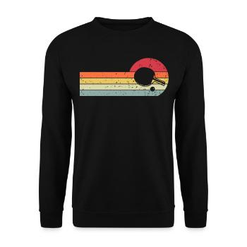Tischtennis Retro Vintage - Unisex Pullover - Schwarz - Vorne - Alina (178cm) & Michal (187cm)
