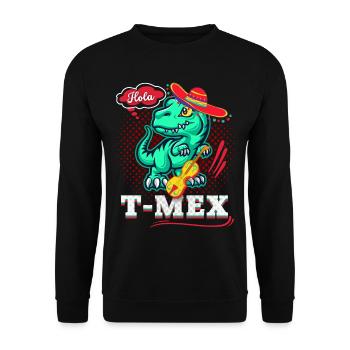 Dinosaure mexicain, Dia-de-los-Muertos, jeu de mots - Sweat-shirt Unisexe - noir - Devant - Alina (178cm) & Michal (187cm)