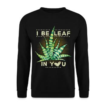 Sansevieria bow plante d’intérieur de chanvre disant - Sweat-shirt Unisexe - noir - Devant - Alina (178cm) & Michal (187cm)