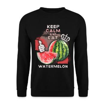 Pastèque drôle de dicton Eat-Watermelon - Sweat-shirt Unisexe - noir - Devant - Alina (178cm) & Michal (187cm)