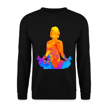 Meditation Meditation Yoga Women Relaxation - Unisex Sweatshirt - black - Front - Alina (178cm) & Michal (187cm)
