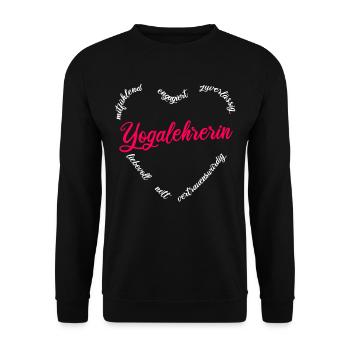 Yogalehrerin Yoga Joga Lehrerin Frauen Geschenk - Unisex Pullover - Schwarz - Vorne - Alina (178cm) & Michal (187cm)