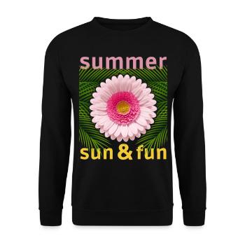 Marguerite, Summer Flower Margarite, 3d Flower Saying - Unisex Sweatshirt - black - Front - Alina (178cm) & Michal (187cm)