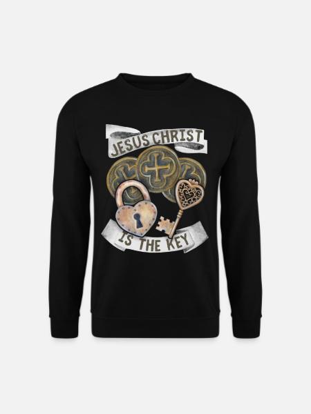 Croix du Christ, Jésus-Christ Clé de verrouillage - Sweat-shirt Unisexe - noir