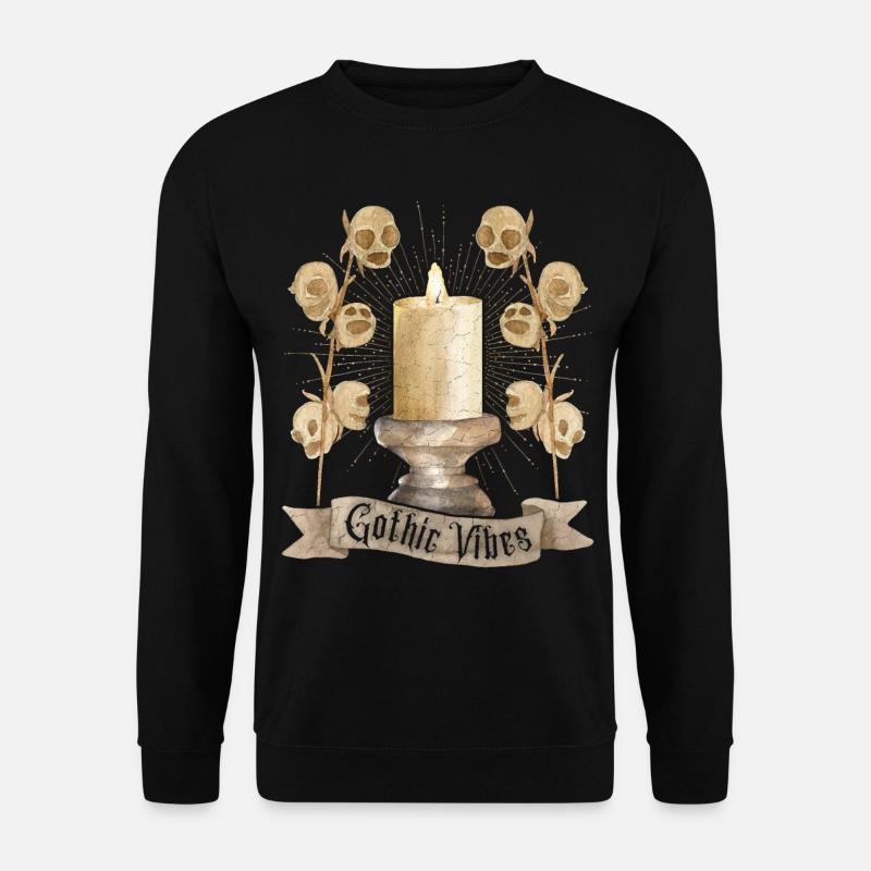 Goth, Gothic-Vibes Skull and Candle - Unisex Sweatshirt - black