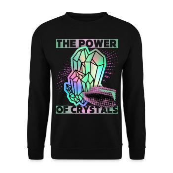 Crystals, Magic Crystals Saying Crystal-Power - Unisex Sweatshirt - black - Front - Alina (178cm) & Michal (187cm)