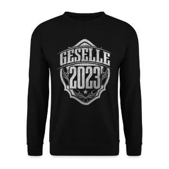 Geselle 2023 Gesellenprüfung - Unisex Pullover - Schwarz - Vorne - Alina (178cm) & Michal (187cm)