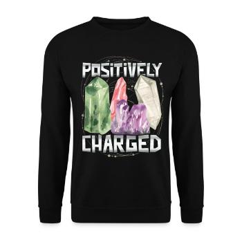 Cristal, positif chargé, ésotérisme guérisseur - Sweat-shirt Unisexe - noir - Devant - Alina (178cm) & Michal (187cm)