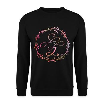 Monogram, letter Z, calligraphy ornament - Unisex Sweatshirt - black - Front - Alina (178cm) & Michal (187cm)