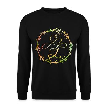 Monogram, letter Z, calligraphy ornament - Unisex Sweatshirt - black - Front - Alina (178cm) & Michal (187cm)