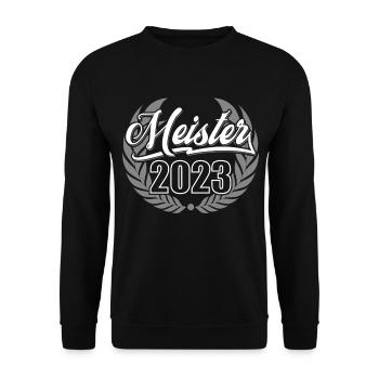 Meister 2023 Meisterprüfung Meisterbrief - Unisex Pullover - Schwarz - Vorne - Alina (178cm) & Michal (187cm)