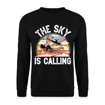 Skydiving Parachuting Parachute - Unisex Sweatshirt - black - Front - Alina (178cm) & Michal (187cm)