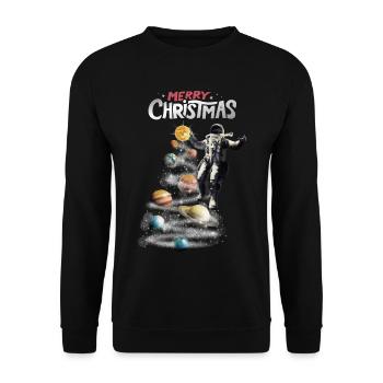Noël dans l’espace Astronaute du système solaire - Sweat-shirt Unisexe - noir - Devant - Alina (178cm) & Michal (187cm)