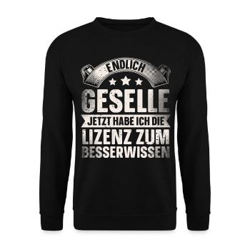 Geselle 2023 Gesellenprüfung - Unisex Pullover - Schwarz - Vorne - Alina (178cm) & Michal (187cm)