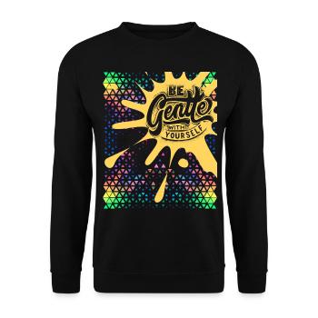 Motivation-Inspiration, Saying Self-Love - Unisex Sweatshirt - black - Front - Alina (178cm) & Michal (187cm)