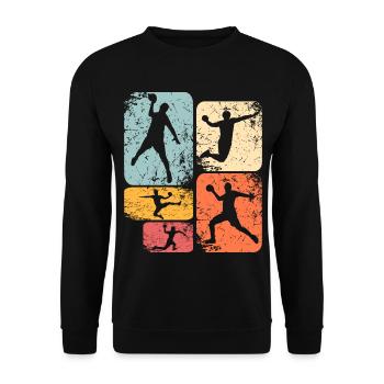 Handball Handballer - Unisex Pullover - Schwarz - Vorne - Alina (178cm) & Michal (187cm)
