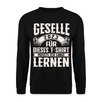 Geselle 2023 Gesellenprüfung - Unisex Pullover - Schwarz - Vorne - Alina (178cm) & Michal (187cm)