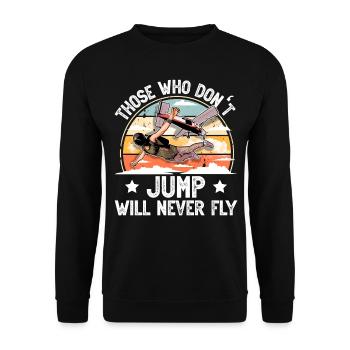 Skydiving Parachuting Parachute - Unisex Sweatshirt - black - Front - Alina (178cm) & Michal (187cm)