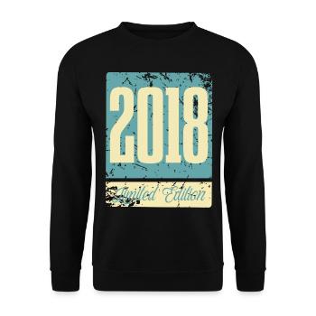 2018 Anniversaire de naissance Année de naissance - Sweat-shirt Unisexe - noir - Devant - Alina (178cm) & Michal (187cm)