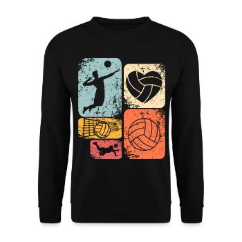 Volleyball - Unisex Sweatshirt - black - Front - Alina (178cm) & Michal (187cm)