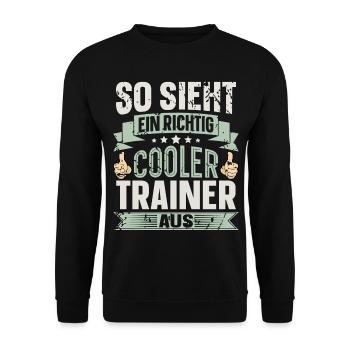 Trainer - Unisex Pullover - Schwarz - Vorne - Alina (178cm) & Michal (187cm)