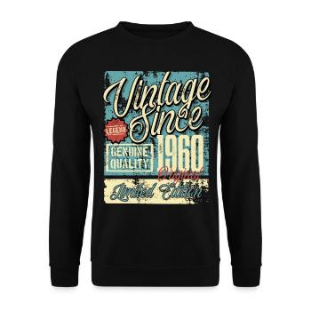 1960 Birthday vintage retro legend - Unisex Sweatshirt - black - Front - Alina (178cm) & Michal (187cm)