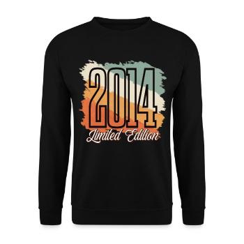 2014 Année de naissance Anniversaire Année de construction Vintage Rétro - Sweat-shirt Unisexe - noir - Devant - Alina (178cm) & Michal (187cm)