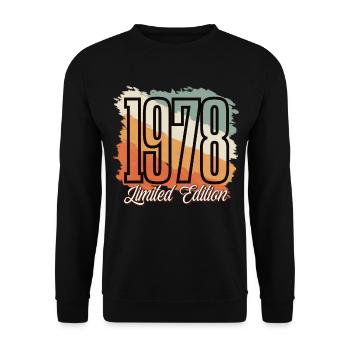 1978 Année de naissance Anniversaire Année de construction Vintage Rétro - Sweat-shirt Unisexe - noir - Devant - Alina (178cm) & Michal (187cm)