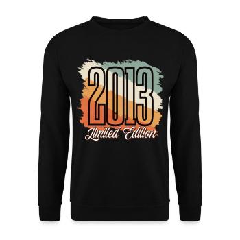 2013 Année de naissance Anniversaire Année de construction Vintage Rétro - Sweat-shirt Unisexe - noir - Devant - Alina (178cm) & Michal (187cm)