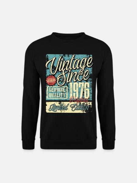 1976 Geburtstag Jahrgang Vintage Retro Legende - Unisex Pullover - Schwarz
