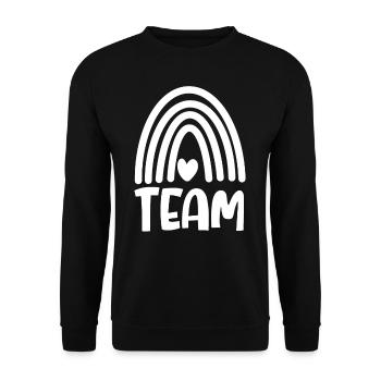 Team - Unisex Pullover - Schwarz - Vorne - Alina (178cm) & Michal (187cm)