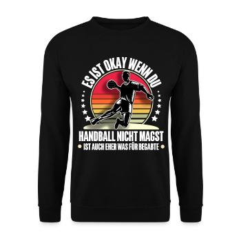 Handball Handballer - Unisex Pullover - Schwarz - Vorne - Alina (178cm) & Michal (187cm)