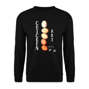 Chicken Art Chicken Holder Gift - Unisex Sweatshirt - black - Front - Alina (178cm) & Michal (187cm)