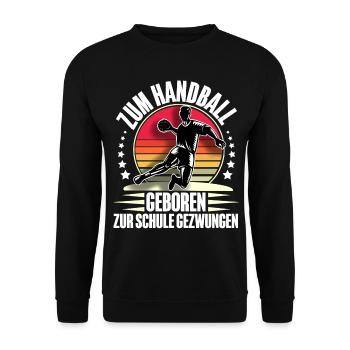 Handball Handballer - Unisex Pullover - Schwarz - Vorne - Alina (178cm) & Michal (187cm)