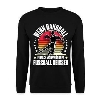 Handball Handballer - Unisex Pullover - Schwarz - Vorne - Alina (178cm) & Michal (187cm)