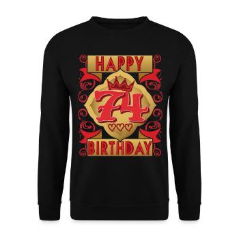 74e anniversaire 74 ans dicton, design vintage - Sweat-shirt Unisexe - noir - Devant - Alina (178cm) & Michal (187cm)