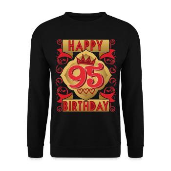 95e anniversaire 95 ans dicton, design vintage - Sweat-shirt Unisexe - noir - Devant - Alina (178cm) & Michal (187cm)
