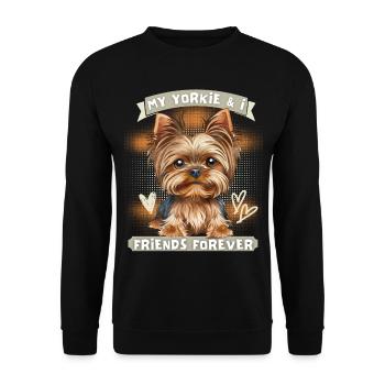 Yorkshire Terrier, Yorkie, drôle de dicton - Sweat-shirt Unisexe - noir - Devant - Alina (178cm) & Michal (187cm)