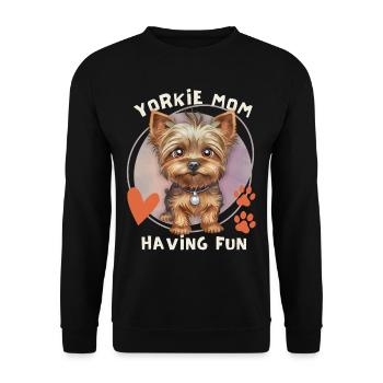 Yorkshire Terrier, Yorkie, Yorkie-Mom Saying - Unisex Sweatshirt - black - Front - Alina (178cm) & Michal (187cm)