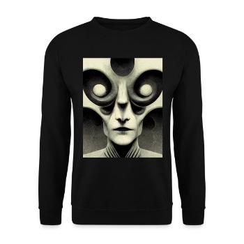 Alinen bauhaus Vintage Style v 04 - Unisex Pullover - Schwarz - Vorne - Alina (178cm) & Michal (187cm)