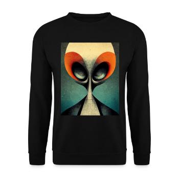 Alinen bauhaus Vintage Style v 08 - Unisex Pullover - Schwarz - Vorne - Alina (178cm) & Michal (187cm)