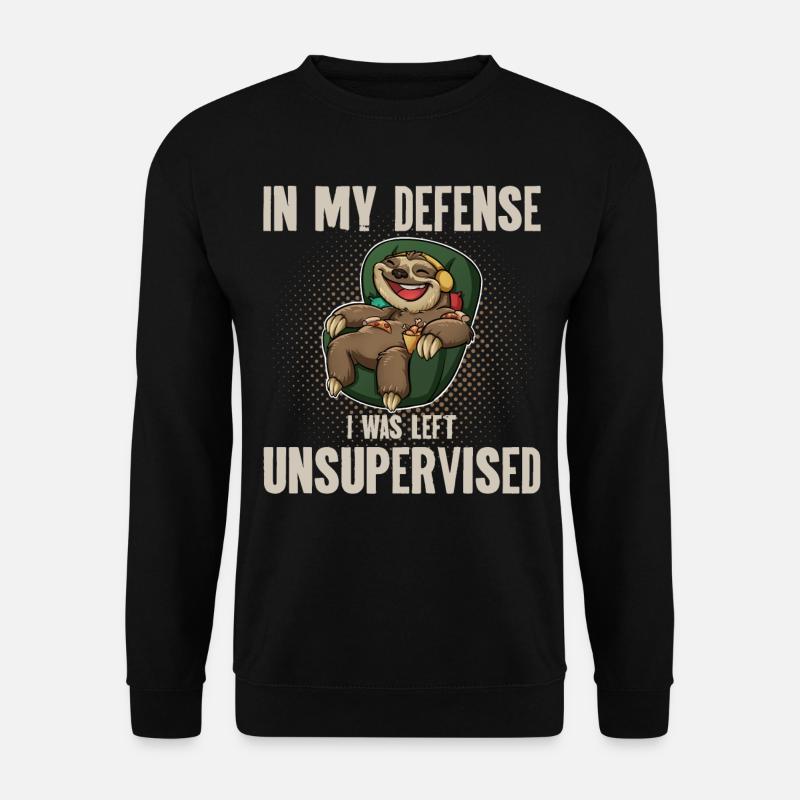 Sloth Pizza Chicken Chill - Unisex Sweatshirt - black