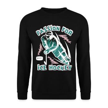 Eishockey, Eishockeyspieler, lustiger Spruch - Unisex Pullover - Schwarz - Vorne - Alina (178cm) & Michal (187cm)