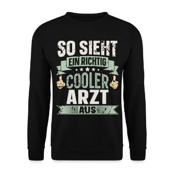 Arzt - Unisex Pullover - Schwarz - Vorne - Alina (178cm) & Michal (187cm)