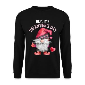 Saint-Valentin, Gnome, Amour-Amour Gnome Nain, Cœurs - Sweat-shirt Unisexe - noir - Devant - Alina (178cm) & Michal (187cm)