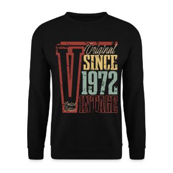 1972 Anniversaire Année de naissance Année de construction Vintage Rétro - Sweat-shirt Unisexe - noir - Devant - Alina (178cm) & Michal (187cm)