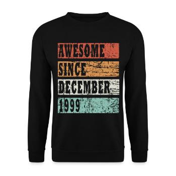 1999 Dezember vintage geboren Geschenk - Unisex Pullover - Schwarz - Vorne - Alina (178cm) & Michal (187cm)